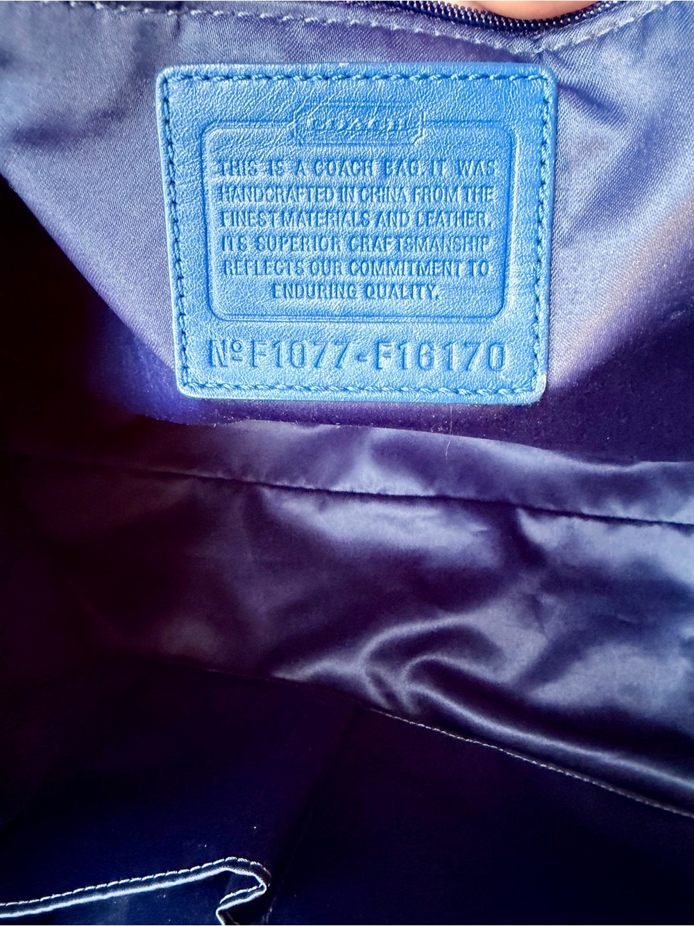 Vintage Coach Signature Scarf Print Satin Tote with 2 hangtags. EUC - Picture 11 of 12